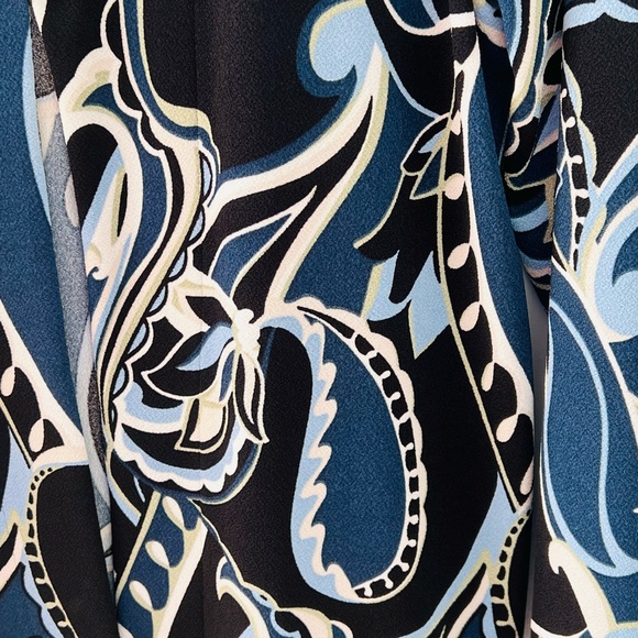 Jacket Chico’s Easywear sz 2 Floral & Paisley print Blues, Black & Tan NWT - Picture 3 of 4